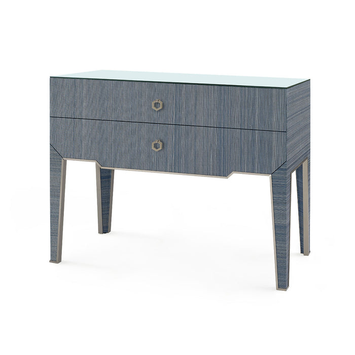 Villa & House Madeline Console with Glass Top, Colonial Blue
