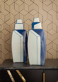 Villa & House Morandi Vase Pair (Set of 2), Blue and White