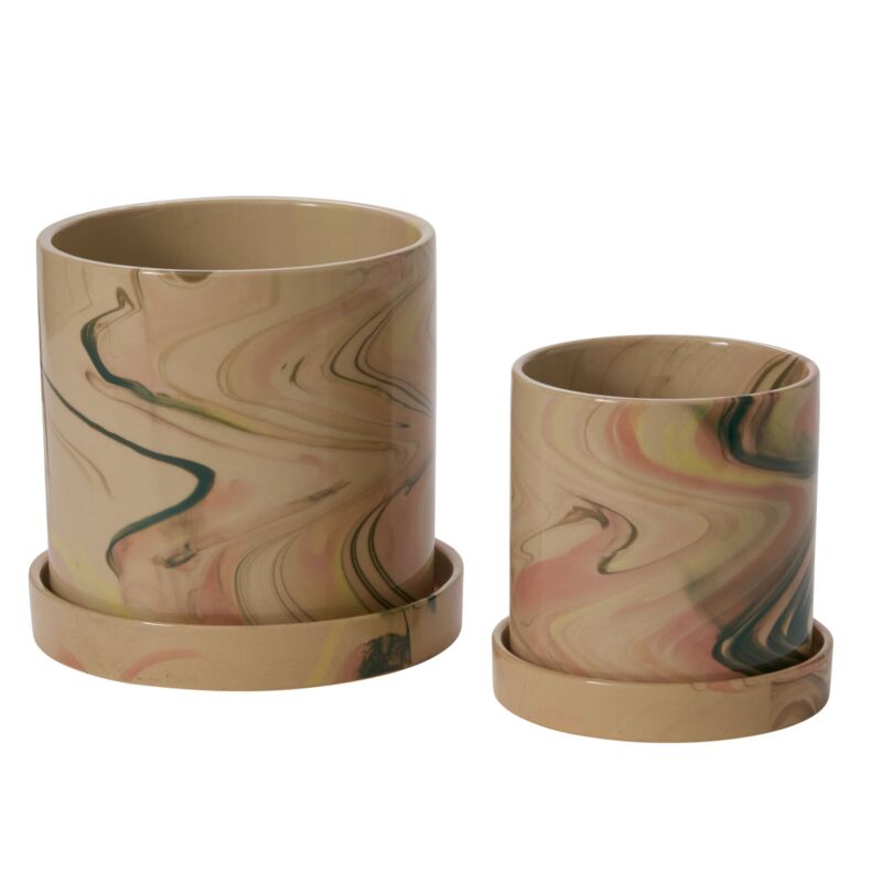 Design Shop Melage Pot with Saucer 7.5"x 7"