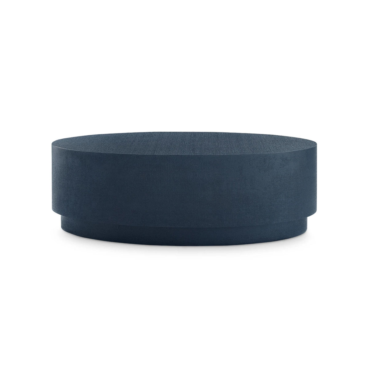 Villa & House Mila Oval Coffee Table with Glass Top, Blue Steel