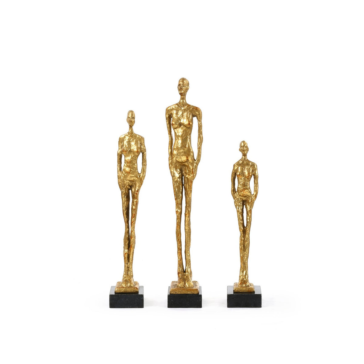 Villa & House Miles Statues - Set of 3 Statues, Gold Leaf