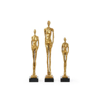Villa & House Miles Statues - Set of 3 Statues, Gold Leaf