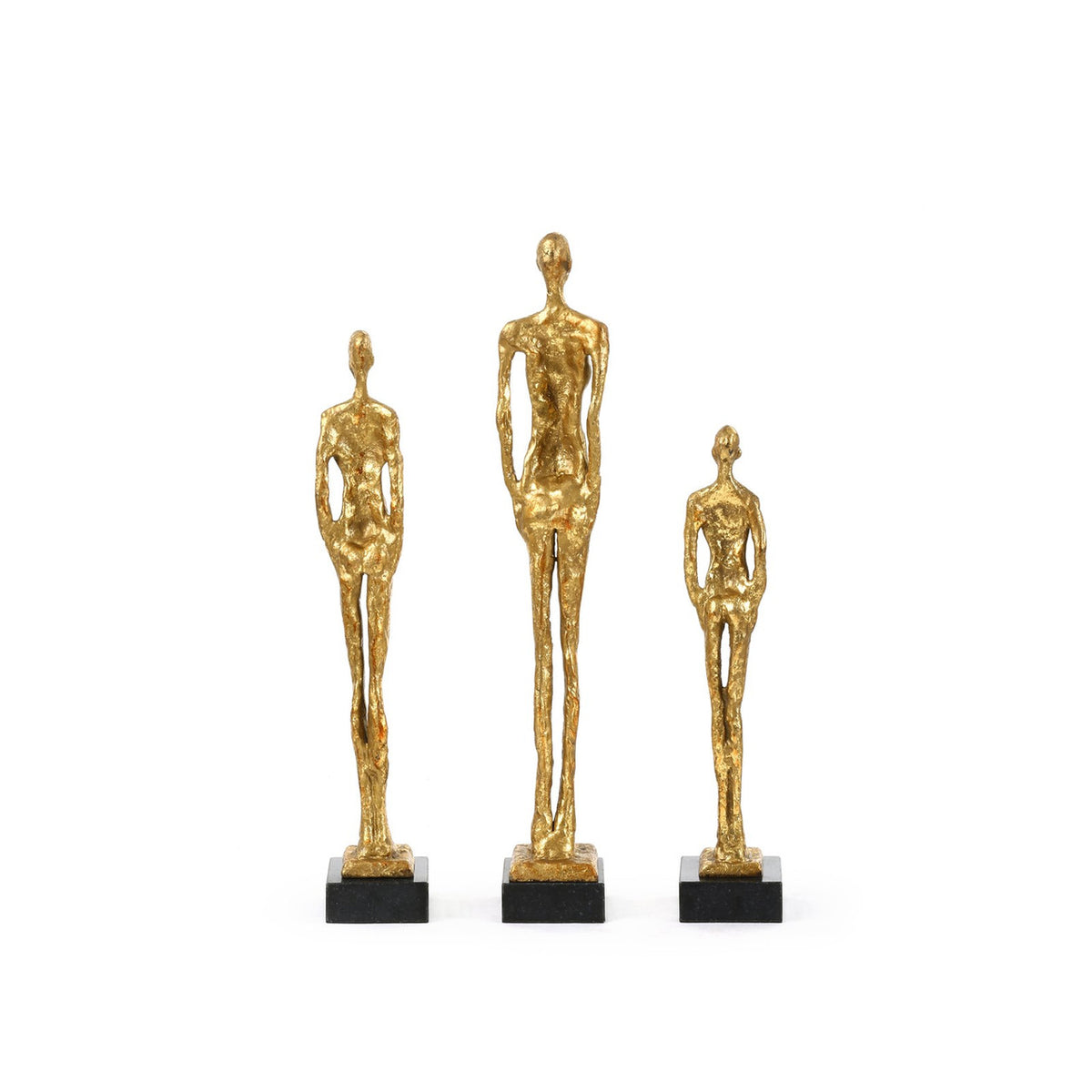 Villa & House Miles Statues - Set of 3 Statues, Gold Leaf