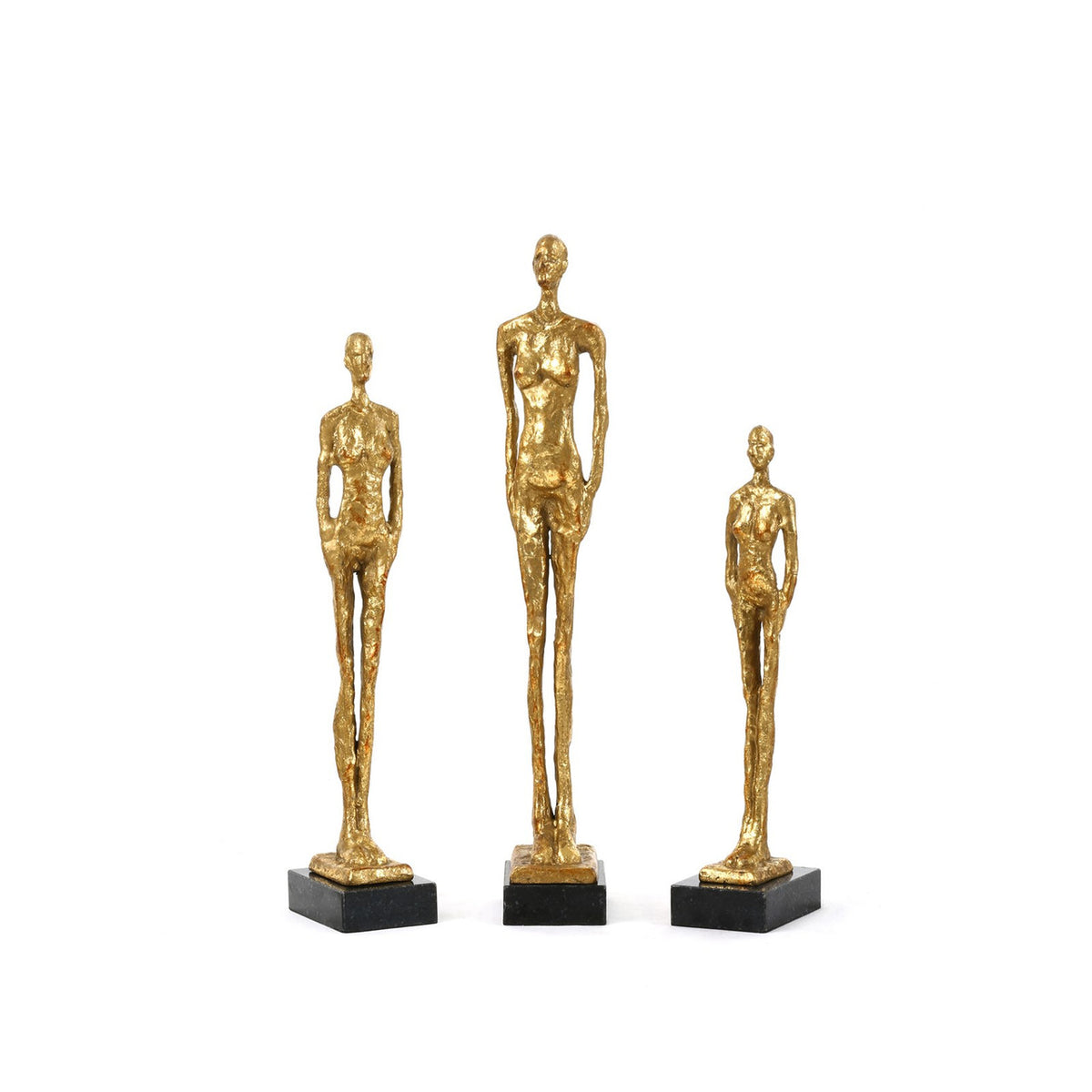 Villa & House Miles Statues - Set of 3 Statues, Gold Leaf