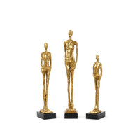 Villa & House Miles Statues - Set of 3 Statues, Gold Leaf