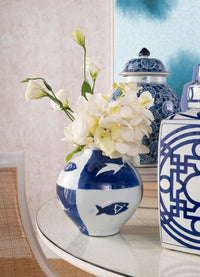 Villa & House Malaga Vase, Blue and White
