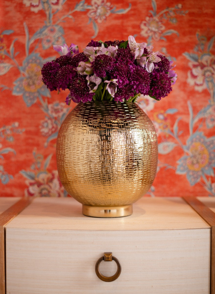 Villa & House Mali Medium Cache Pot, Brass