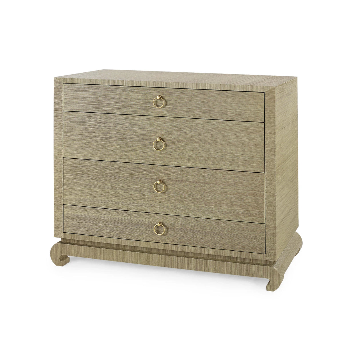 Villa & House Ming Large 4-Drawer with Glass Top, Sage Green