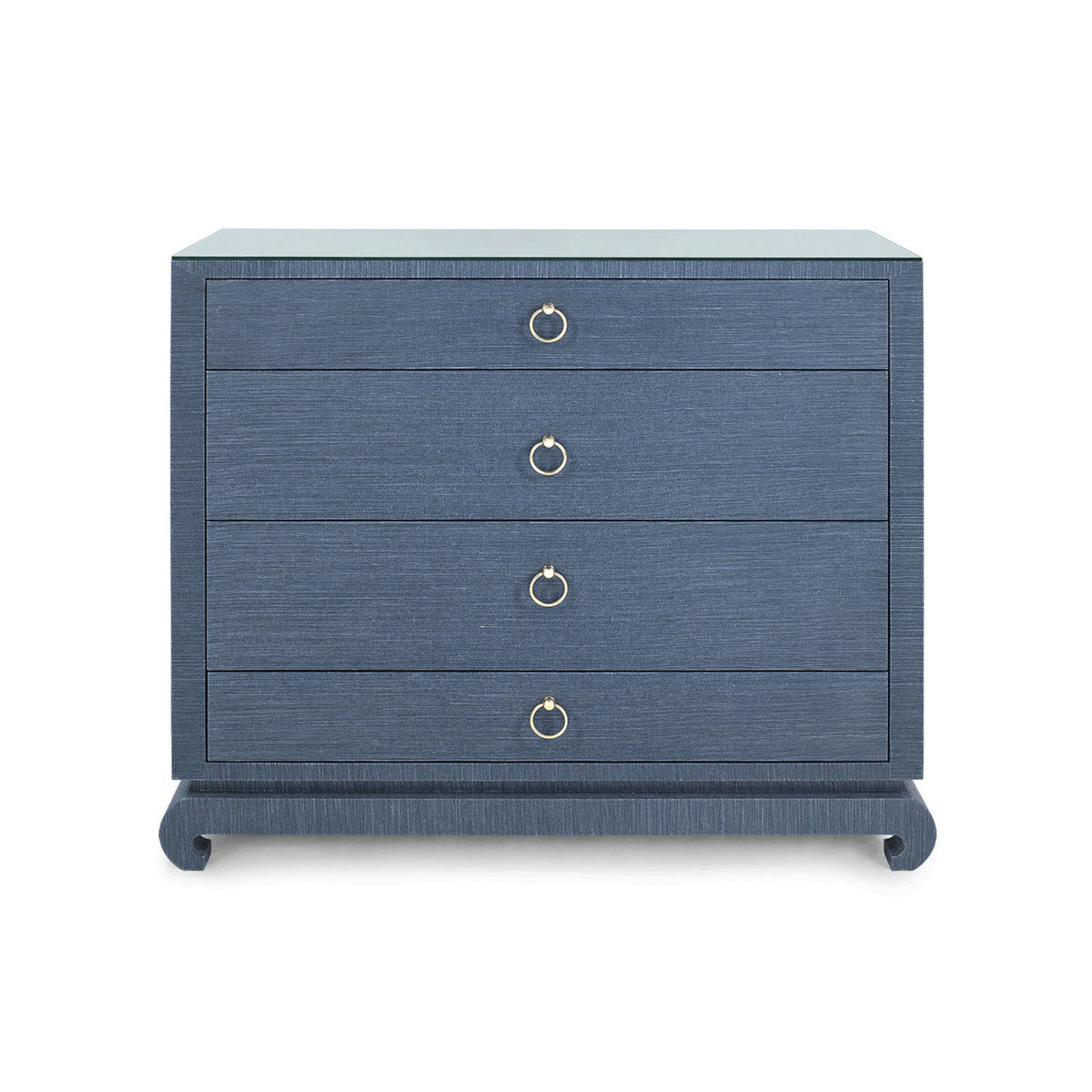 Villa & House Ming Large 4-Drawer with Glass Top, Navy Blue