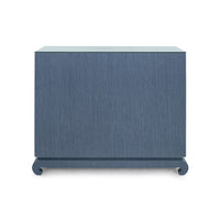 Villa & House Ming Large 4-Drawer with Glass Top, Navy Blue