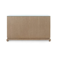 Villa & House Ming Extra Large 8-Drawer with Glass Top, Flax Brown