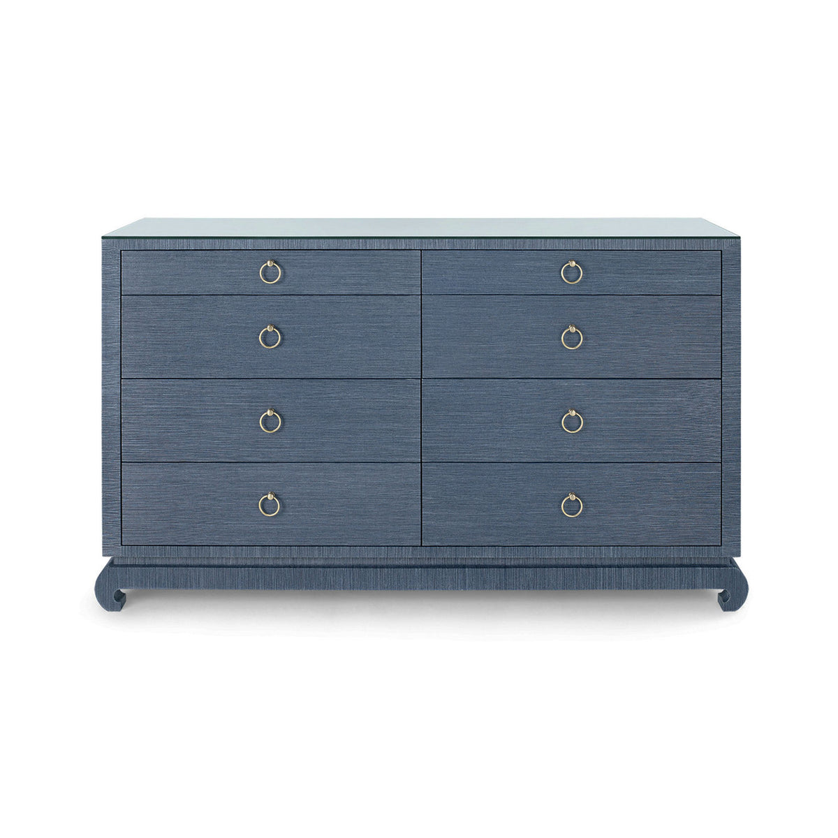 Villa & House Ming Extra Large 8-Drawer with Glass Top, Navy Blue