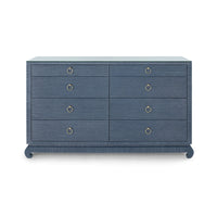 Villa & House Ming Extra Large 8-Drawer with Glass Top, Navy Blue