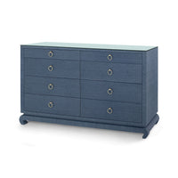 Villa & House Ming Extra Large 8-Drawer with Glass Top, Navy Blue