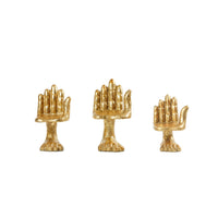 Villa & House Mano Set of 3 Statues, Gold Leaf