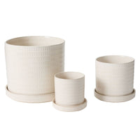 Design Shop Morse Pot with Saucer 6"x 5.5", Set of 2