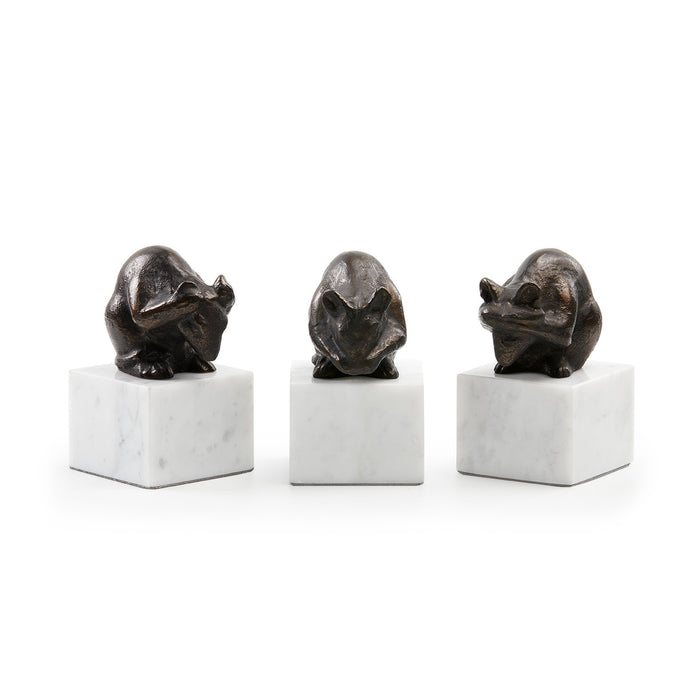 Villa & House Mouse Statue Set of 3, Bronze