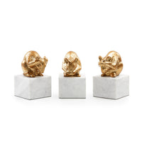 Villa & House Mouse Statue Set of 3, Gold Leaf