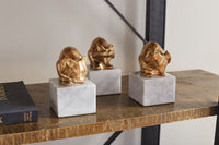 Villa & House Mouse Statue Set of 3, Gold Leaf