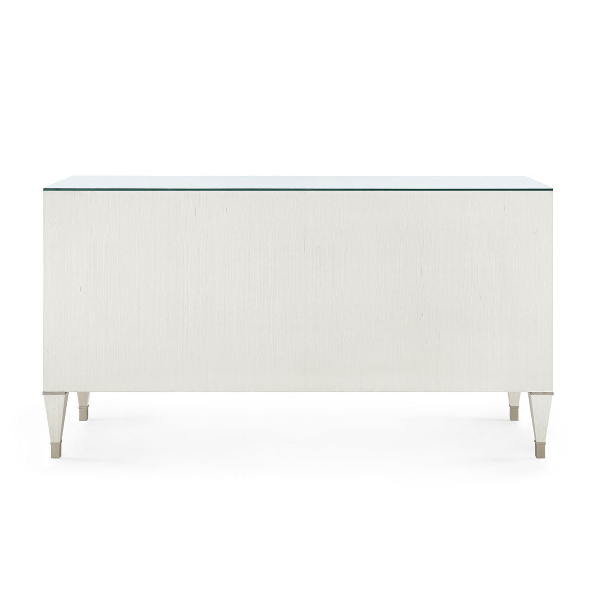 Villa & House Morris Extra Large 6-Drawer with Glass Top, Sand White