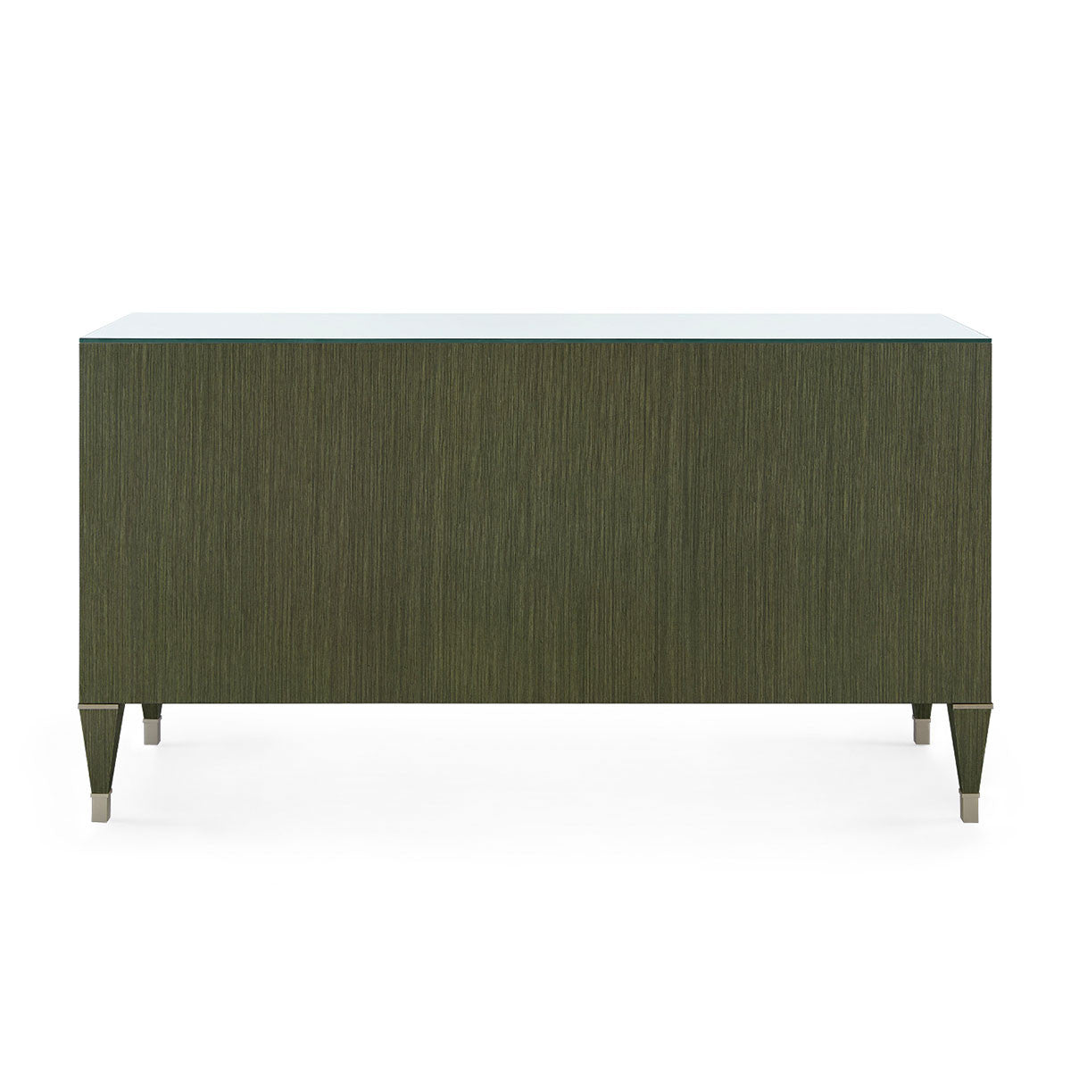 Villa & House Morris Extra Large 6-Drawer with Glass Top, Deep Olive