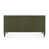 Villa & House Morris Extra Large 6-Drawer with Glass Top, Deep Olive