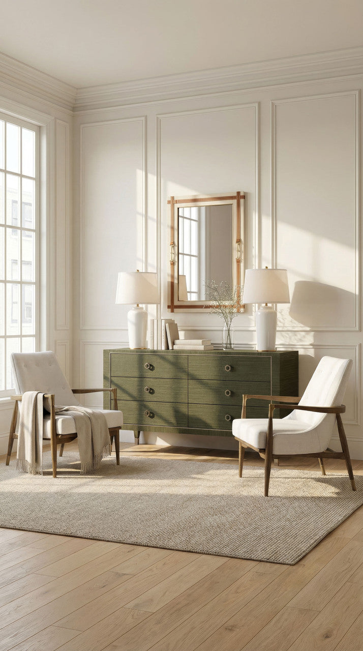 Villa & House Morris Extra Large 6-Drawer, Deep Olive