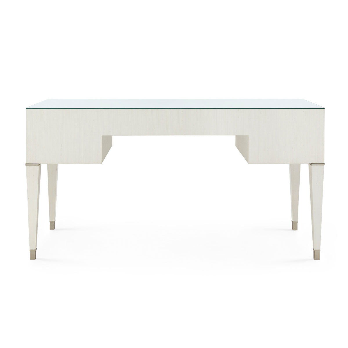 Villa & House Morris Desk with Glass Top, Sand White