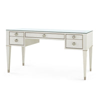 Villa & House Morris Desk with Glass Top, Sand White