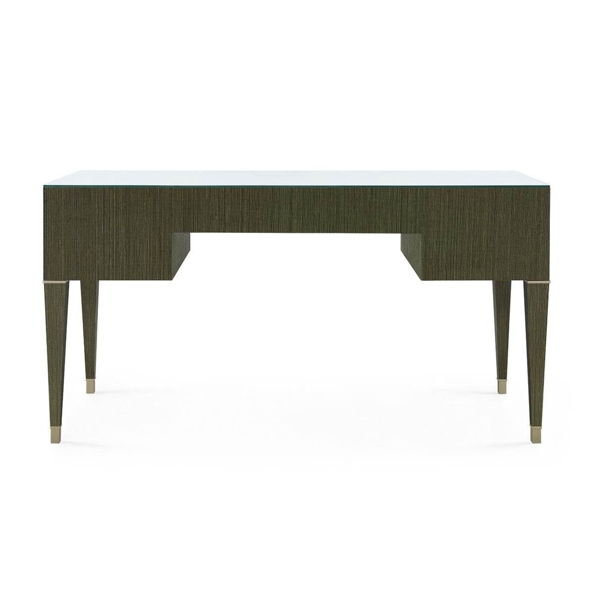 Villa & House Morris Desk with Glass Top, Deep Olive