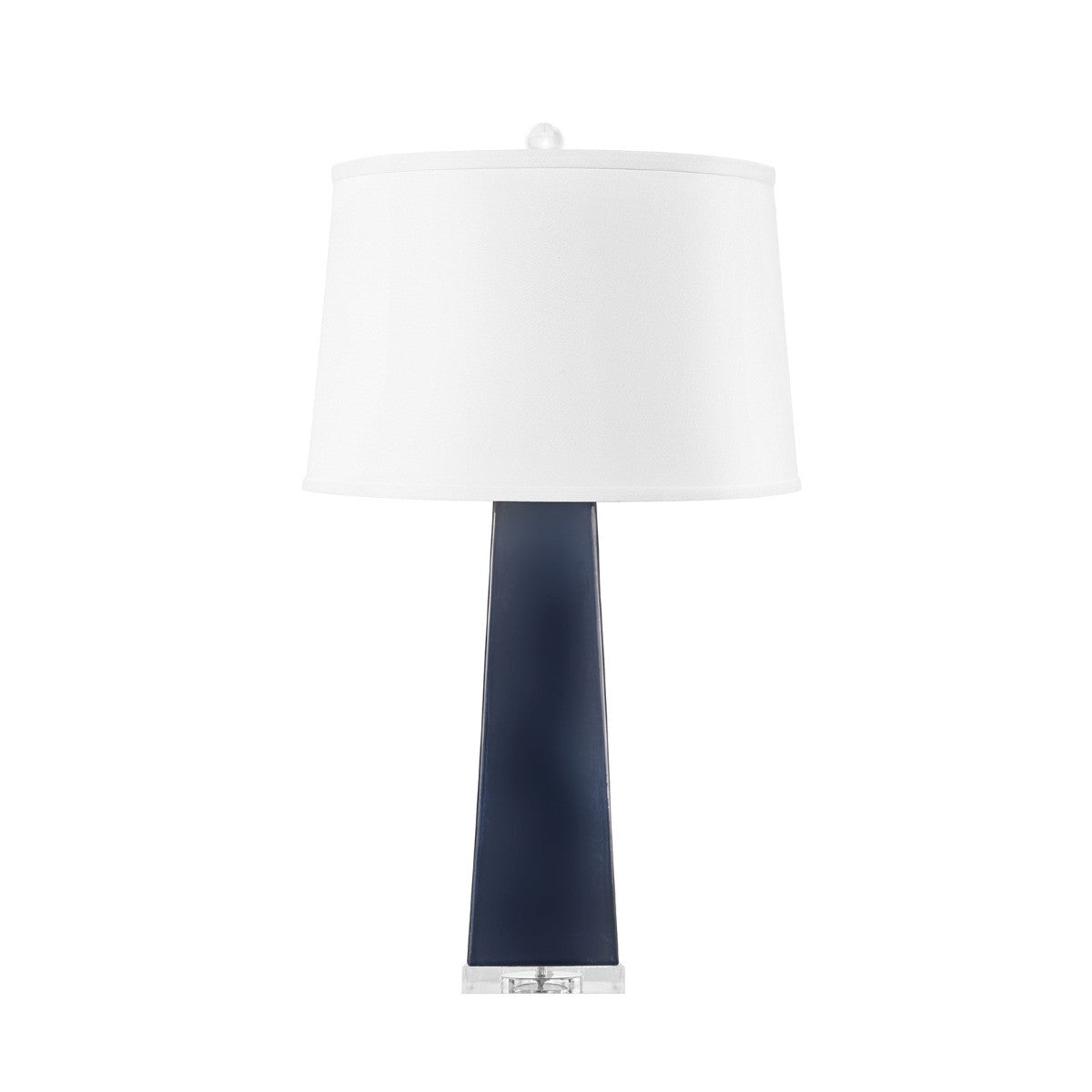 Villa & House Naxos Lamp with Shade 17-inch White Linen, with Nickel, Polo Blue