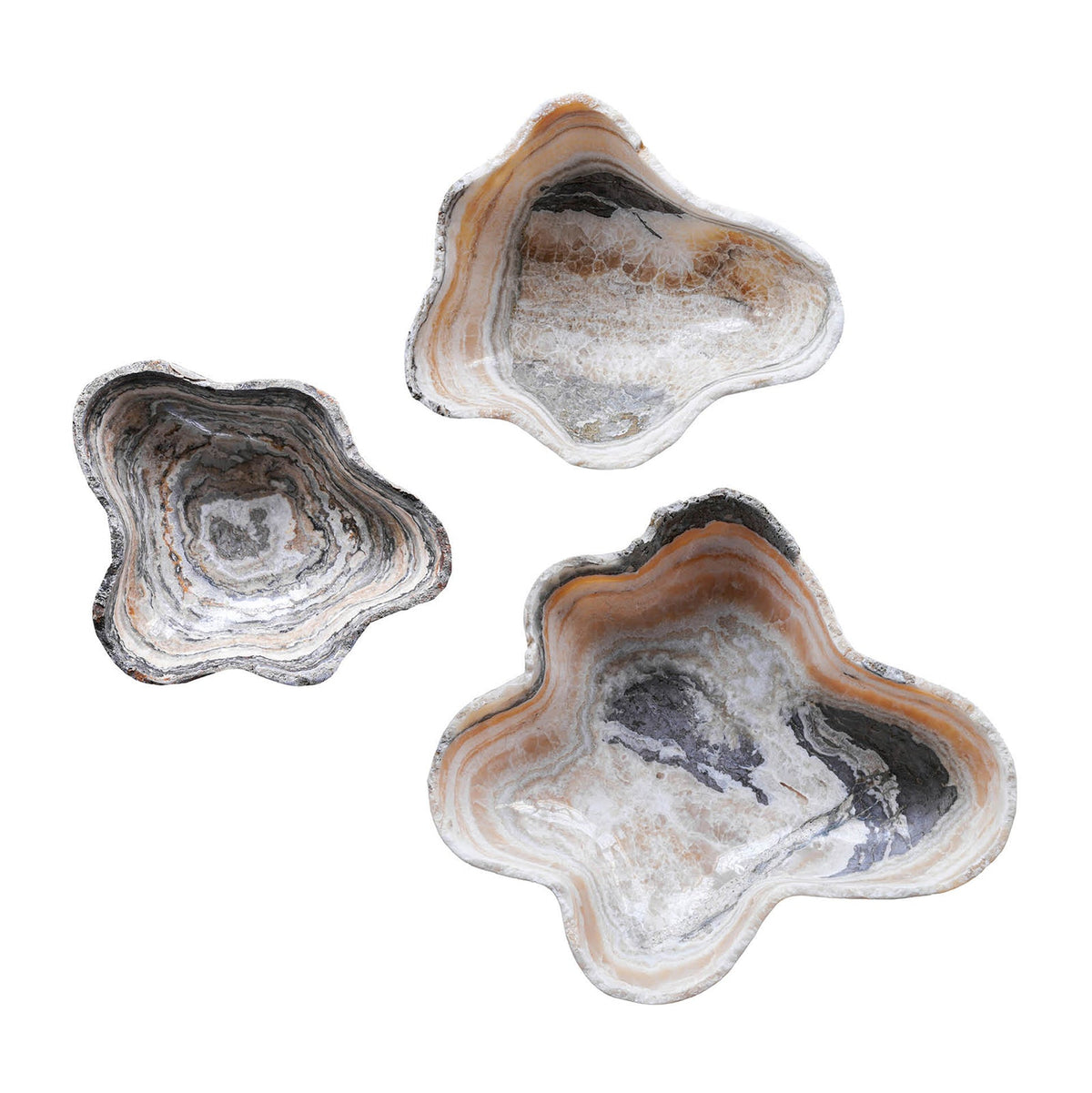 Design Shop Freeform Onyx Decorative Bowl, Neutral, 11.75" x 9.75" x 4"