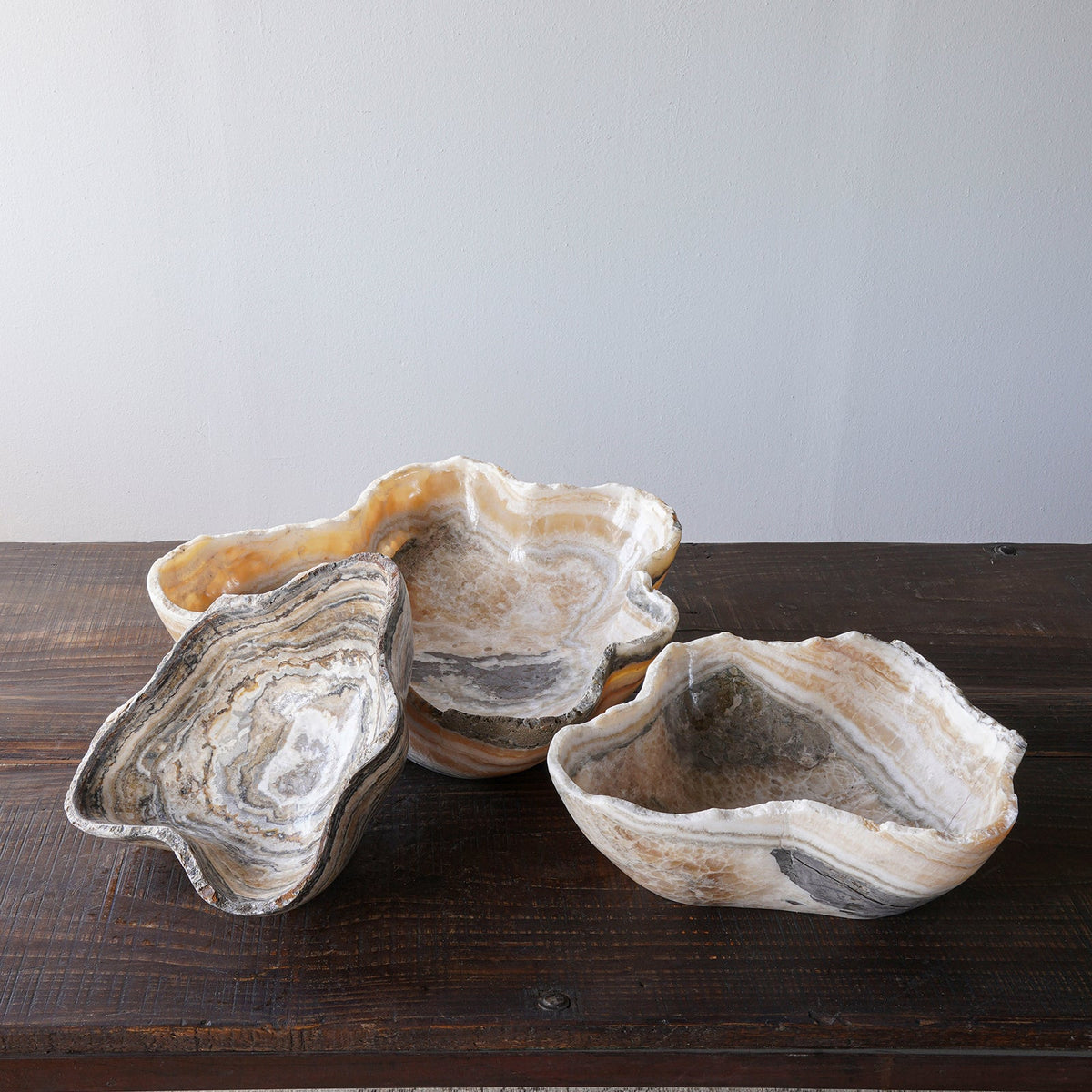 Design Shop Freeform Onyx Decorative Bowl, Neutral, 11.75" x 9.75" x 4"