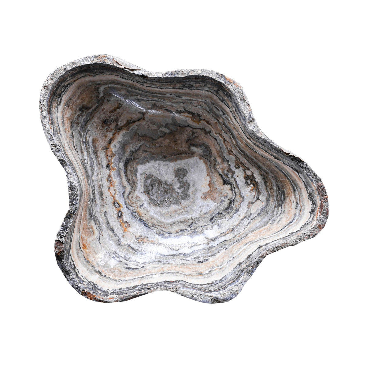 Design Shop Freeform Onyx Decorative Bowl, Neutral, 15.75" x 13.75" x 4.75"