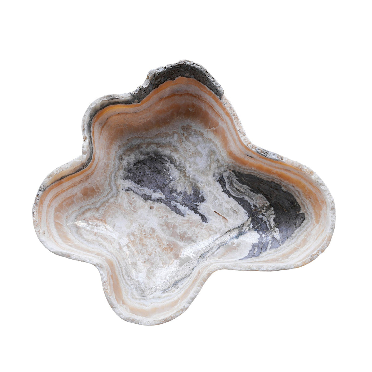 Design Shop Freeform Onyx Decorative Bowl, Neutral, 11.75" x 9.75" x 4"