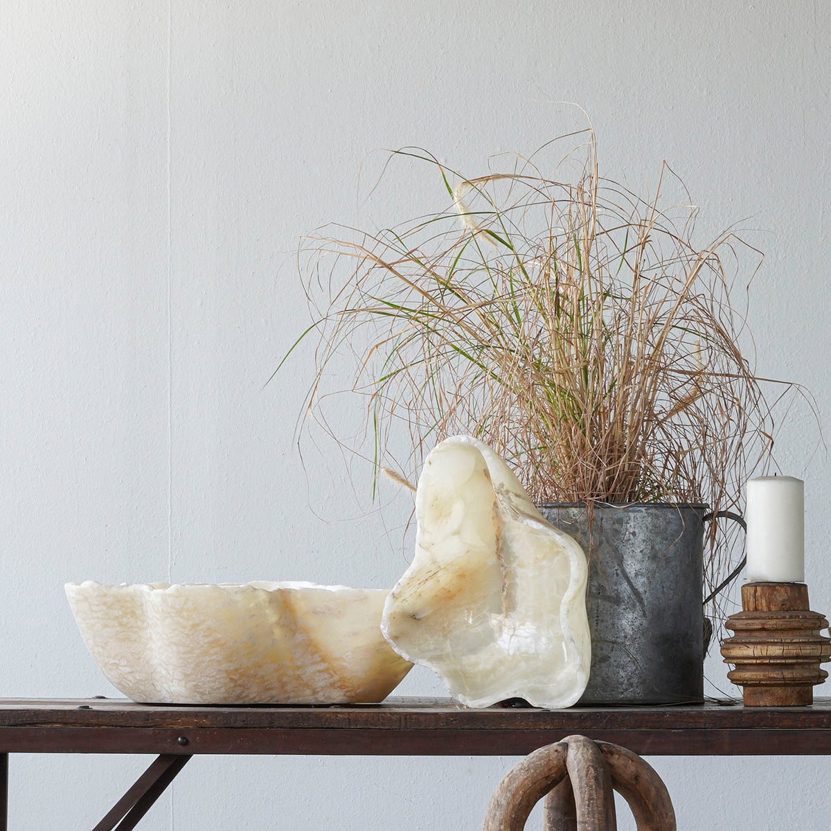 Design Shop Freeform Onyx Decorative Bowl, Neutral, 11.75" x 9.75" x 4"