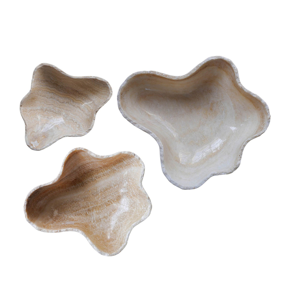 Design Shop Freeform Onyx Decorative Bowl, Neutral, 11.75" x 9.75" x 4"