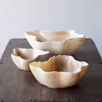 Design Shop Freeform Onyx Decorative Bowl, Neutral, 11.75" x 9.75" x 4"