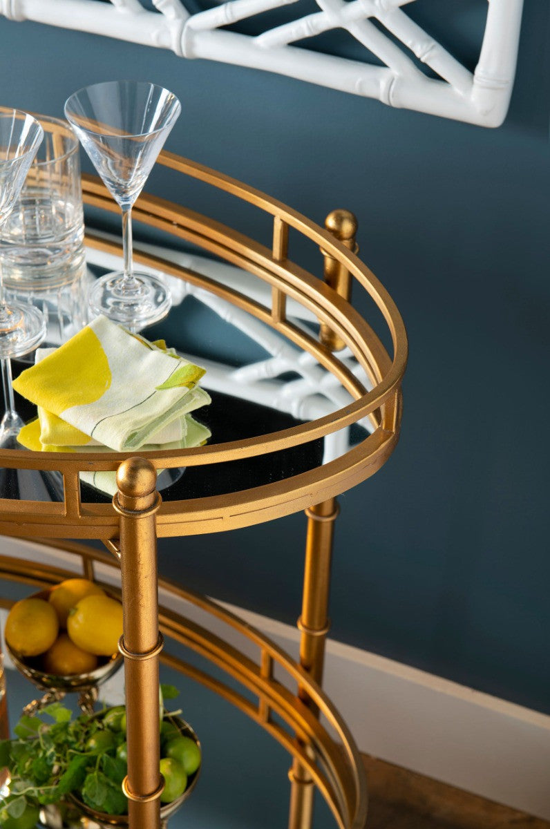 Villa & House Normandy Bar Cart, Gold Leaf