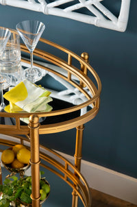 Villa & House Normandy Bar Cart, Gold Leaf