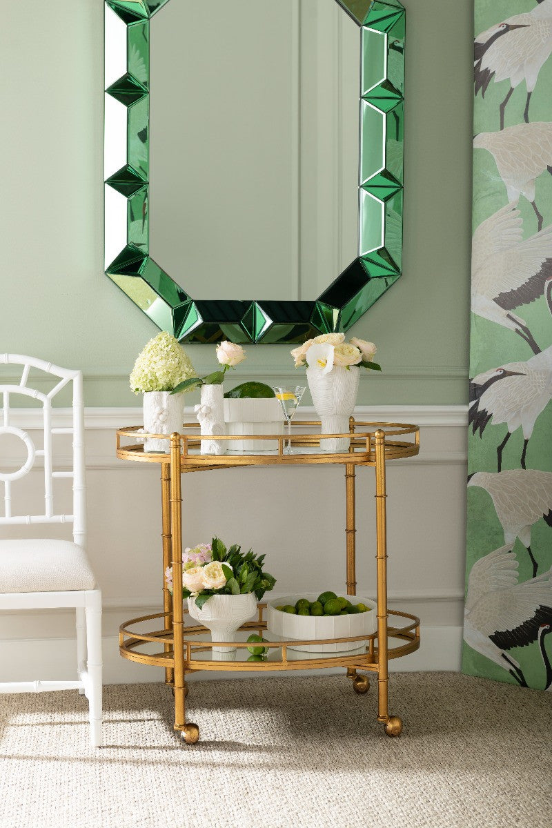 Villa & House Normandy Bar Cart, Gold Leaf