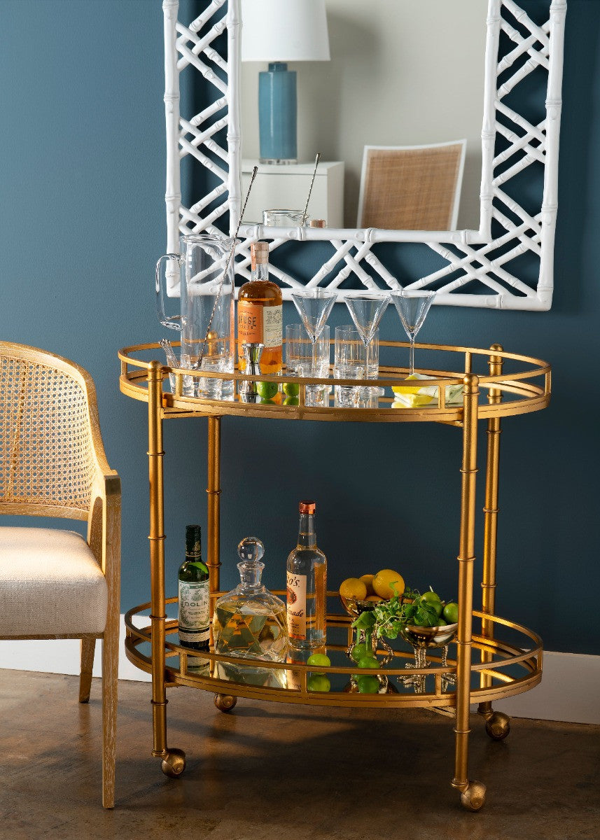Villa & House Normandy Bar Cart, Gold Leaf