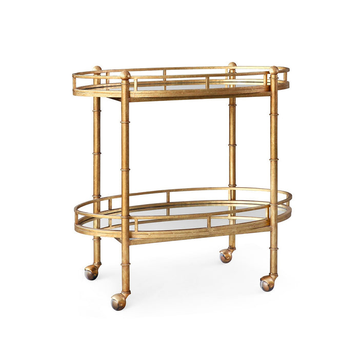 Villa & House Normandy Bar Cart, Gold Leaf