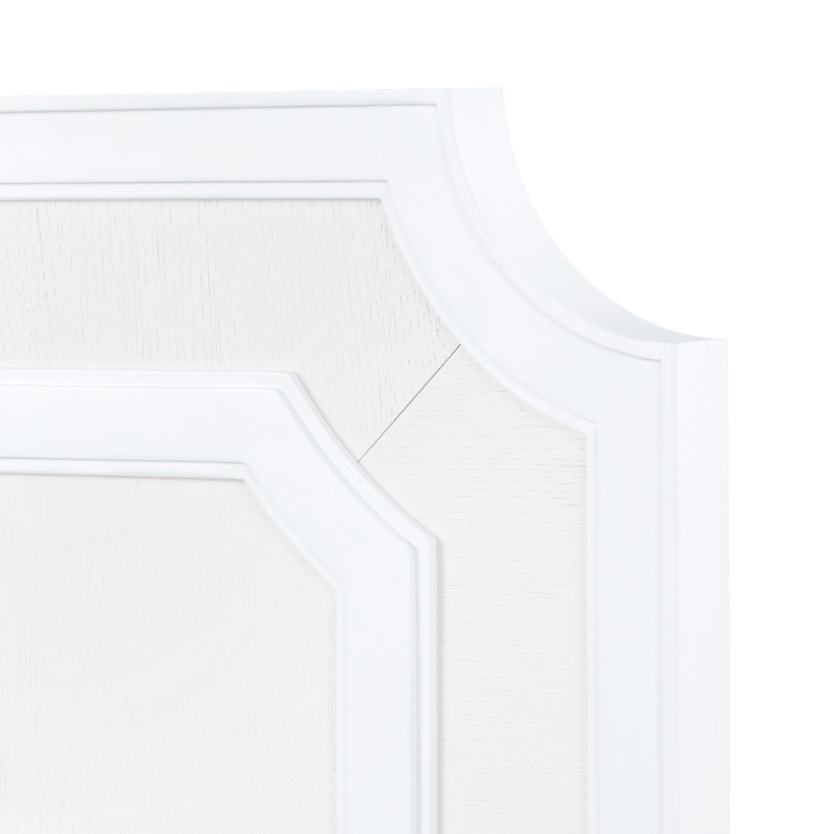 Villa & House Olivia Queen Headboard With Ryder Bed Frame, Soft White, Vanilla