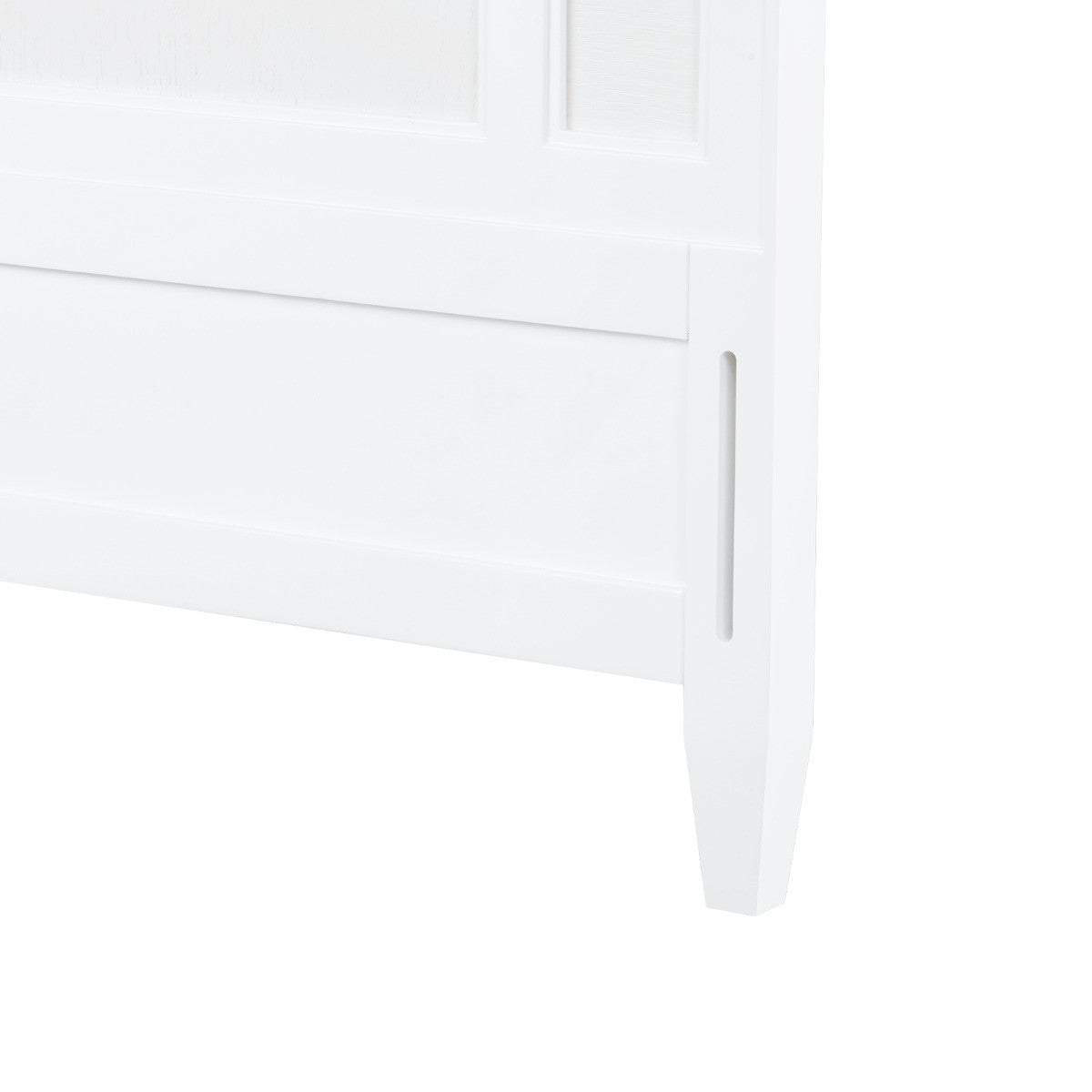 Villa & House Olivia Queen Headboard With Ryder Bed Frame, Soft White, Vanilla