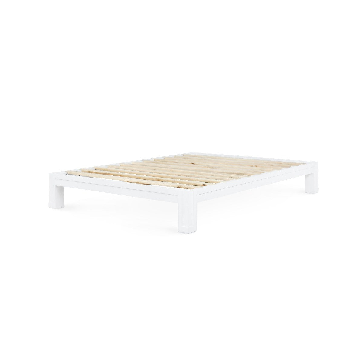 Villa & House Olivia Queen Headboard With Ryder Bed Frame, Soft White, Vanilla