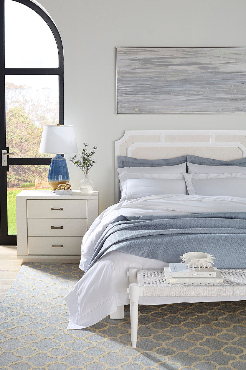 Villa & House Olivia King Headboard With Ryder Bed Frame, Soft White, Vanilla