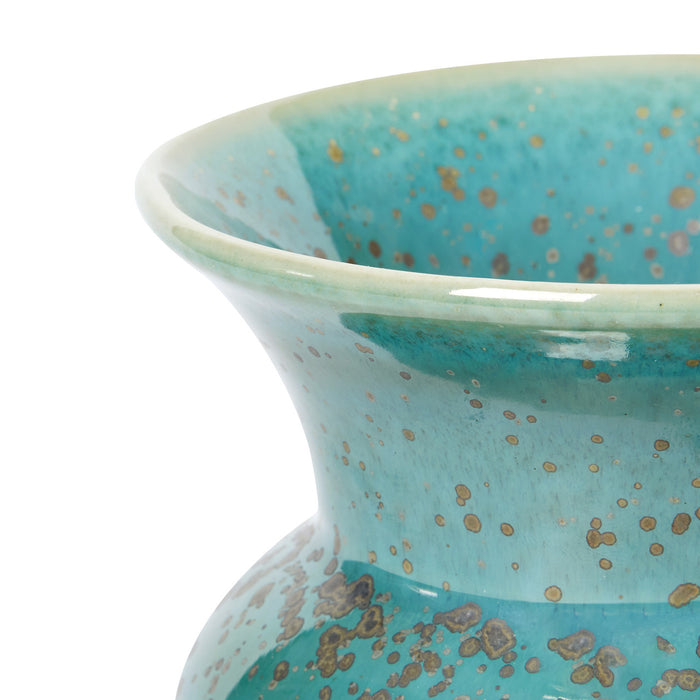 Villa & House Olympia Small Vase, Mottled Turquoise