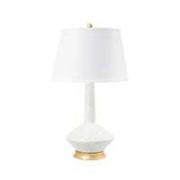 Villa & House Oporto Tall Lamp with Shade 16-inch White Linen, with Gold, Moon White