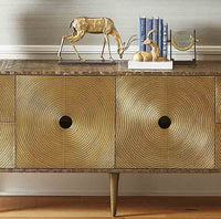 Villa & House Oryx Curved Horn Statue, Gold Leaf